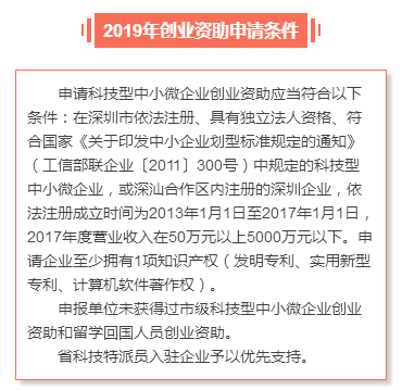 申請深圳市2019年創(chuàng)業(yè)資助需要滿足哪些條件？